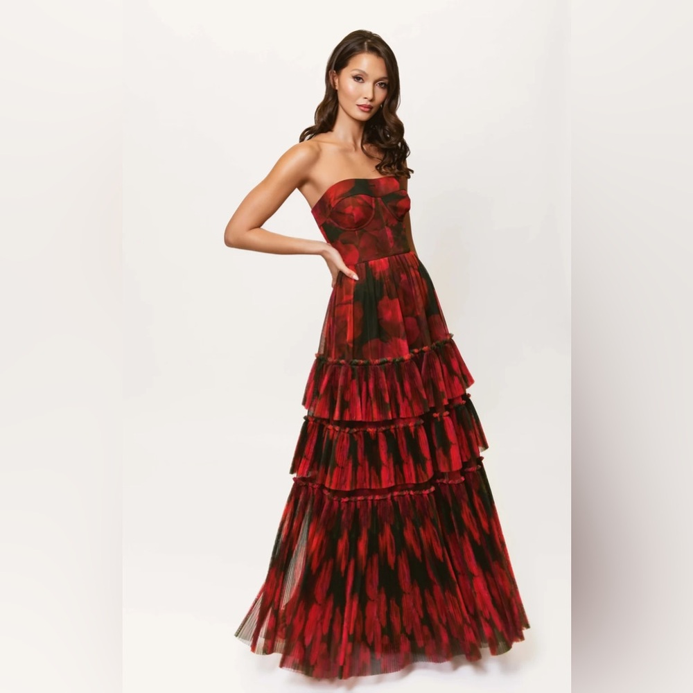 Hutch Isabella Strapless Tiered Tulle Maxi Dress - Picture 8 of 10